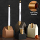 4 Pcs Advent Wood Candle Holders Wooden Modern Advent Candlesticks Candle Holders House Candle Stick Holder for Christmas Advent Wreath Home Decor, Different Heights 3.54, 4.33, 5.12, 5.91 Inch