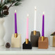 4 Pcs Advent Wood Candle Holders Wooden Modern Advent Candlesticks Candle Holders House Candle Stick Holder for Christmas Advent Wreath Home Decor, Different Heights 3.54, 4.33, 5.12, 5.91 Inch