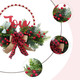 Tempus 16” Christmas Wreaths for Front Door Wooden Beads Welcome Decoration Wreath with Pine Needles Berries Bow Farmhouse Welcome Sign for Home,Farmhouse, Holiday Party, Interior Decoration