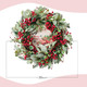 Tempus Artificial Christmas Red Berry Wreath, 20 Inch, Holiday Wreath with Wooden Panel, for Front Door, Outdoor, Indoor, Farmhouse Holiday Party, Winter Decorations