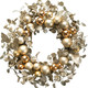 TEMPUS 20" Christmas Ball Wreath Golden Ornament Wreath Decoration for Christmas Festival Celebration Front Door Home Party Decors Shatterproof Hanging Ornament Wreath