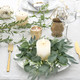 Thinkday 4 Pcs Candle Rings Artificial Eucalyptus Leaves Wreath Small Boho Wreath Pillar Candle Holder for Spring Summer Wedding Home Door Tabletop Decoration