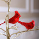 12 Pcs Cardinal Ornament with Clip on Feather Artificial Doves Bird Christmas Tree Ornament Bright Fake Cardinal Craft for Winter Theme Wreath Garland Decor, Red Cardinals, 4.7 Inches and 5.9 Inches