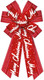 Threetols Large Chrsitmas Bows for Wreath,Red Glitter Stripe Wreath Bows Xmas Decor Bows for Front Door, Snowflake Red Burlap Ornament Tree Topper Bows for Christmas Indoor Outdoor Decor