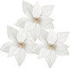 10pieces Christmas Flower for Tree 7'' Christmas Poinsettia Flowers Artificial Christmas Party Flowers Ornament for Xmas Tree Wreath Garland Wedding Holiday Party Decoration (White)