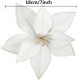 10pieces Christmas Flower for Tree 7'' Christmas Poinsettia Flowers Artificial Christmas Party Flowers Ornament for Xmas Tree Wreath Garland Wedding Holiday Party Decoration (White)