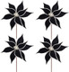 4 Pack Black Christmas Flower with Stem 11inch Black Artificial Poinsettia Flower Picks for Christmas Tree Ornament Xmas Wreath Wedding Holiday Floral Party Photo Prop Supplies