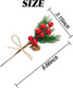 TIHOOD 20PCS 8inch Pine Cone Red Berry Picks Stems Crafts Branch Christmas Wreath, Holly Artificial Evergreen Branches Tiny Pine Cones Picks Décor Floral Picks for Christmas Flower Wreaths DIY