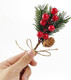TIHOOD 20PCS 8inch Pine Cone Red Berry Picks Stems Crafts Branch Christmas Wreath, Holly Artificial Evergreen Branches Tiny Pine Cones Picks Décor Floral Picks for Christmas Flower Wreaths DIY