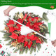 Christmas Wreaths for Front Door,24in Winter Wreaths for Indoor and Outdoor Christmas Decorations,Christmas Door Wreath with Red Christmas Flowers and Golden Ball,Pine Cones,Leaves for Christmas Decor