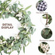 Artificial Eucalyptus Wreath for Front Door20" Green Leaf Wreath for Window Home Porch Farmhouse Patio and Garden Indoor Outdoor Decor with Bow for Spring Summer Fall Winter
