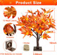 18 Inch Lighted Maple Tree with 36 Lights, 72 Leaves, 6 Acorn, Timer Battery Operated Tabletop Artificial Fall Tree for Thanksgiving Harvest Home Decor, Fall Table Decorations (18 Inch 2 Pack)