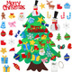 Felt Christmas Tree for Kids - 3.2 FT Felt Christmas Tree with 30 Pcs Ornaments, Xmas s for Kids Christmas Door Wall Hanging Decorations