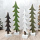 Christmas Decorations Indoor, 3Pcs Rustic Wooden Christmas Trees Tabletop Decorations,Black, White, Natural Green Color Home Decor for Home Office Farmhouse Centerpieces Original