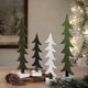 Christmas Decorations Indoor, 3Pcs Rustic Wooden Christmas Trees Tabletop Decorations,Black, White, Natural Green Color Home Decor for Home Office Farmhouse Centerpieces Original
