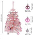 Tabletop Christmas Tree with Lights, Small Pink Christmas Tree Artificial Christmas Pine Tree for Home Kitchen Dining Table Decoration
