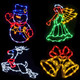 Christmas Decorations - 16" Christmas Window Silhouette Lights Decorations - 4 Pack Colour Lighted Angel ＆ Snowman ＆ Reindeer ＆ Bell for Holiday Indoor and Outdoor Wall Door Window Decorate