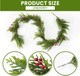 Christmas Norfolk Pine Garland,9Ft Real Touch Norfolk Pine Garland, Artificial Pine Greenery Christmas Garlands for Table Fireplace Wall Home Indoor Outdoor Decoration