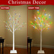 TURNMEON Artificial Christmas Tree, 4 Ft Lighted Birches Tree, Prelit 48 Multicolor Lights, White Twig Adjustable Branches, Waterproof, Xmas Decor for Indoor Outdoor Use, Party Fireplace Wedding Home