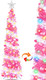 Dual Color Change & Timer - 5FT Pop Up Christmas Tree, Pink Tinsel Christmas Tree 50 Warm White & Colored Lights 8 Mode 3D Star Sequins 1 Minute Collapsible Pencil Christmas Tree Home Indoor Party