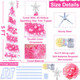 Dual Color Change & Timer - 5FT Pop Up Christmas Tree, Pink Tinsel Christmas Tree 50 Warm White & Colored Lights 8 Mode 3D Star Sequins 1 Minute Collapsible Pencil Christmas Tree Home Indoor Party