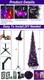 [Remote Control & Timer]6 Ft 60 LED Tinsel Halloween Tree Decor with Orange & Purple Lights 8 Modes Black Tinsel Christmas Tree Bats Battery Operated Pop Up Artificial Tree Indoor Outdoor Decorations