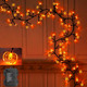 TURNMEON 8 Modes Timer 6 Ft 54 Orange LEDs Halloween Garland with Lights Pumpkins Waterproof Battery Operated Halloween Garland Vine Twig Decor Garland for Wall Bedroom Home Mantel TURNMEON 8 Modes Timer 6 Ft 54 Orange LEDs Halloween Garland with Lights Pumpkins Waterproof Battery Operated Halloween Garland Vine Twig Decor Garland for Wall Bedroom Home Mantel