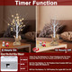 [ 2 Pack & Timer ] TURNMEON Prelit Lighted Birch Trees with 48 LED Warm White Lights DIY Burlap, Battery Operated Artificial Tabletop Christmas Tree for Home Indoor Holiday Xmas Christmas Decorations