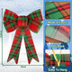 6 Pack Christmas Bows Decorations, Large Christmas Buffalo Plaid Bows for Wreath Garland Christmas Tree Topper Ornaments Outdoor Indoor Christmas Decorations Home Party Crafts, 9 x 12.5 (Red Green)