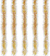 TURNMEON 5 Pack Total 33 Feet Tinsel Christmas Garland Decoration Metallic Streamers Xmas Tree Decor Holiday Xmas Party Supplies Indoor Outdoor Home Decor, Each 6.6Ft by 4Inch (Gold)