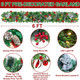 6 Ft Prelit Christmas Garland Decoration with 30 Lights Timer 8 Modes 20 Snowy Bristle Pine,12 Ball Ornaments, 12 Pinecones,132 Red Berries,4 Cypress Leaves Battery Operated for Home Indoor Xmas Decor