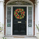 Remote Control-26 Inch Large Thick Prelit Christmas Wreath, Realistic Norfolk PE Pine 50 Warm White&Color Switch Lights Timer 12 Mode, 33 Ball Pine Needles Cypress Leaves Xmas Cedar Door Wreath Decor