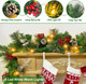 TURNMEON 6 Ft by 10 Inch Prelit Christmas Garland with Timer 30 Warm Lights 8 Modes 8 Pine Cone Snowy Bristle Pine 88 Berries Battery Operated Xmas Christmas Decorations Home Outdoor Fireplace Mantle