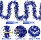 TURNMEON 33 Ft by 6 Inch Hanukkah Tinsel Garland Hanukkah Decorations with Star of David Silver Ornaments Blue Metallic Streamers Hanukkah Decoration Home Indoor Outdoor Chanukah Party Supplies