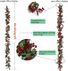 U'Artlines Total 11Ft Christmas Garland 2PCS Artificial Holiday Hanging Garlands Christmas Vine with Red Berries for Stairs Wall Fireplace Mantel Indoor Outdoor Decor (2pcs Red Berries Garland)