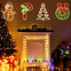 Christmas Window Decorations Lighted, 4 Pack 16" Plug-in Christmas Window Silhouette Lights for Christmas Holiday Indoor Wall Decorations (Cane & Wreath & Xmas Tree & Snowman)