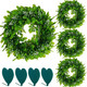 4 Packs Artificial Boxwood Wreaths 12 Inches Faux Greenery Leaves Wreath for Front Doors, Windows, Hanging Wall, Farmhouse, Wedding Party, and Home Decorations