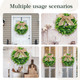 Unittype 4 Pcs Christmas Kitchen Cabinet Wreaths 11 Inch Mini Xmas Faux Artificial 2 Roll Gold Ribbons for Door Farmhouse Hanging Wall Window Door Hanging Xmas Decoration