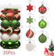 Ornament 35pcs Shatterproof Christmas Balls & Stars, Plastic, Red & Green, Hanging, for Xmas Tree Decorations, Wedding, Party Decors