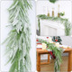 2 Pcs Snow Flocked Norfolk Pine Garlands, 72 Inch Real Touch Winter Pine Garland, Green Artificial Greenery Garland for Table, Mantle, Wall, Indoor, Outdoor Christmas Decorations