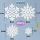 Christmas Tree Decoration Snowflake Ornaments - 36 Pack White Glitter Snowflake Christmas Hanging Ornaments for Xmas Holiday Year Winter Wonderland Home Party