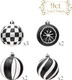 Valery Madelyn Christmas Ball Ornaments Set, 9ct Black and White Shatterproof Boho Christmas Tree Decorations, 2.76 Inch Large Modern Hanging Ornaments Bulk for Xmas Holiday Party Decor