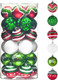 Valery Madelyn Christmas Ornaments Set, 30ct Elf Red Green White Shatterproof Christmas Tree Decorations Set, 2.36 Inch Decorative Hanging Ball Ornaments Bulk for Xmas Holiday Party Indoor Decor