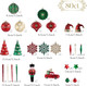 Valery Madelyn Christmas Tree Decorations Set, 80ct Red Green and Gold Shatterproof Christmas Ball Ornaments Bulk, Traditional Country Hanging Ornaments for Christmas Trees Xmas Holiday Decor