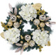 Valery Madelyn Pre-Lit Christmas Wreath for Front Door with Lights, 20 Inch Lighted Christmas Wreath with White Gold Xmas Ball for Fireplace Window Outdoor Table Centerpiece Holiday Home Decoration Valery Madelyn Pre-Lit Christmas Wreath for Front Door with Lights, 20 Inch Lighted Christmas Wreath with White Gold Xmas Ball for Fireplace Window Outdoor Table Centerpiece Holiday Home Decoration