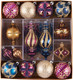 Valery Madelyn Christmas Tree Ornaments Set, 60ct Bronze Copper Gold and Purple Shatterproof Christmas Tree Decorations Bulk, Luxury Hanging Ball Ornaments for Xmas Trees Holiday Decor