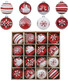 Valery Madelyn Christmas Tree Decorations Set, 16ct Red and White Shatterproof Christmas Ball Ornaments Bulk, 3.15 Inch Traditional Hanging Ornaments for Christmas Trees Xmas Holiday Party Decor