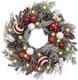 Valery Madelyn Pre-Lit Christmas Wreath for Front Door with Lights, 24 Inch Large Lighted Christmas Wreath with Red White Xmas Ball for Fireplace Window Outdoor Table Centerpiece Holiday Decoration Valery Madelyn Pre-Lit Christmas Wreath for Front Door with Lights, 24 Inch Large Lighted Christmas Wreath with Red White Xmas Ball for Fireplace Window Outdoor Table Centerpiece Holiday Decoration