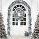 Valery Madelyn 9 feet Pre-Lit Christmas Garland with Lights for Mantle, Lighted Battery Operated Xmas Garland with Royal Silver White Balls for Front Door Fireplace Table Centerpiece Outdoor Decor
