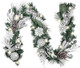 Valery Madelyn 6 feet Pre-Lit Christmas Garland with Lights for Mantle, Lighted Battery Operated Xmas Garland with Silver White Balls Snowflake for Front Door Fireplace Table Centerpiece Outdoor Decor